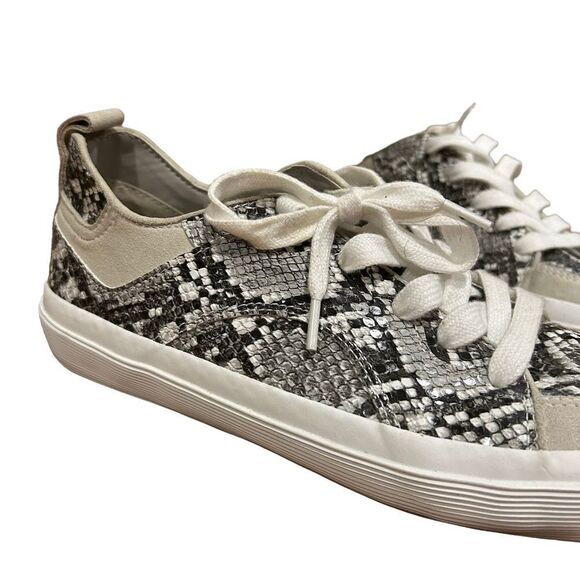 Zara Snake Python Print Sneakers with Suede Leather Trim - Picture 4 of 13